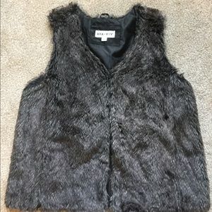Brown/grey faux fur vest